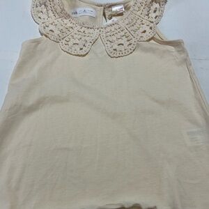 Zara Cream Crochet Collar Tank Top
